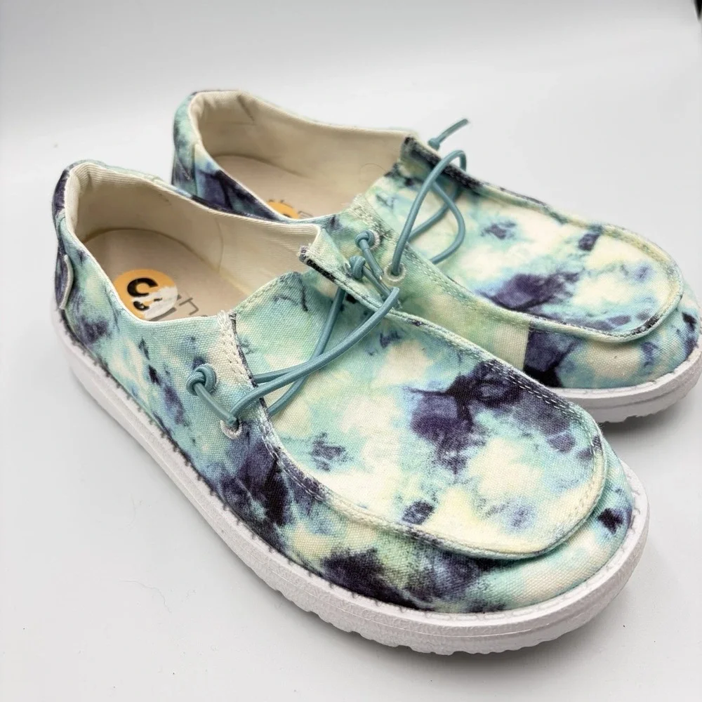 Hey Dude Wendy Youth Tie Dye‎ Ocean Storm Sz Y3-L4 Slip On Shoes Casual  School